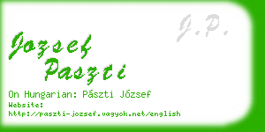 jozsef paszti business card